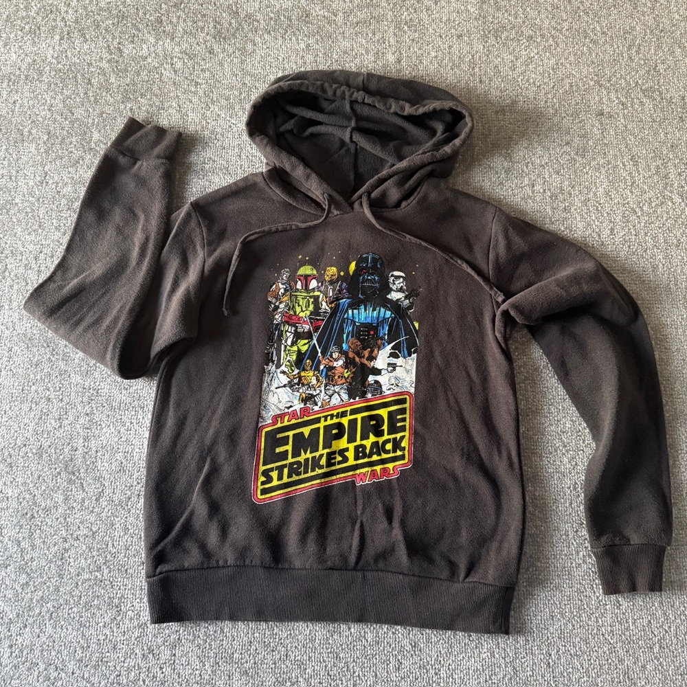 Star Wars Empire Strikes Back Kids L/XL Black/Gray Graphic Hoodie